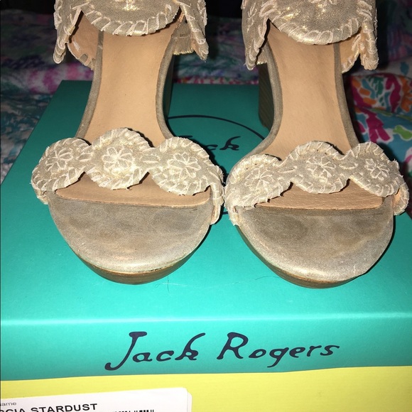 New Jack Rogers Luccia Stardust Gold Size 10 - Picture 2 of 4